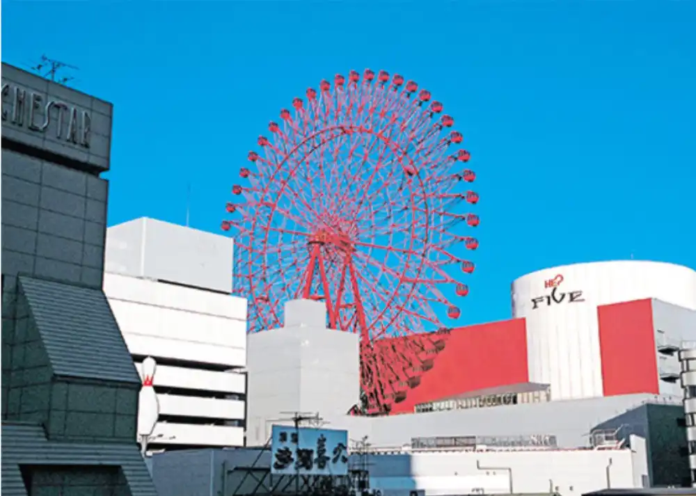 오사카 주유패스 입장권이 있으면 HEP FIVE 관람차 무료로 입장 할 수 있습니다. 